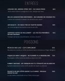 Carte et menu de Restaurant L'Ekrin by Laurent Azoulay à Méribel — Les entrées et poissons