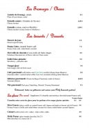 Menu Le Chic Mama - Fromages et desserts 