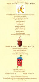 Menu Boston Café - Les smoothies, café frappe et milkshake