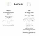 Menu Brasserie de la paix - La carte