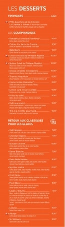 Carte et menu de Brasserie des Européens à Annecy — Les desserts
