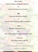 Carte et menu de Jardin sur Court à Annecy — Menu du jour