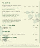 Menu Kelsa - Les vins rouges, digestifs et boissons chaudes, ...