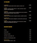 Menu L'Amnésie - Les salades et desserts