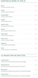 Menu L'Osteria - Les cocktails made in Italia, sélections mojito