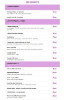 Carte et menu de La Rotisserie Du Thiou à Annecy — Desserts