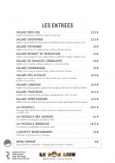 Menu Le Bon Lieu - Entrées