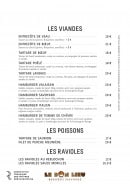 Menu Le Bon Lieu - Viandes et poissons