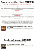 Menu Le Panda Gourmet - Les  soupe de nouille et panda spéciaux maki