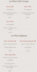 Menu Le ramoneur savoyard - Les menus groupes et menus régionaux