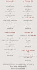 Menu Le ramoneur savoyard - Les menus