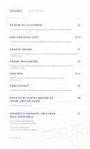 Menu Le Ricochet - Les desserts