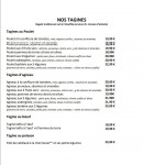 Menu Le Ryad - Les tagines