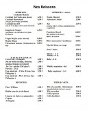 Menu Le Ryad - Les boissons