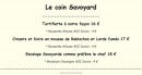 Menu Les chineurs de la cuisine - Le coin savoyard