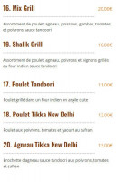 Menu New Delhi - Spécialités  tandoori