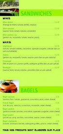 Menu Urban Food - Les sandwiches et bagels