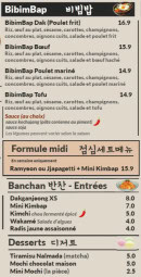 Menu Nalmada - Bibimbap, formule midi et desserts,...