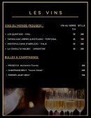 Menu Le Double Concept - Les vins  du monde, bulles et champagnes