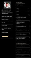Menu Le Double Concept - Les glaces et desserts