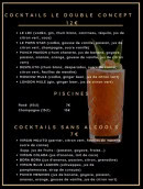 Menu Le Double Concept - Les cocktails le double concept, piscines et cocktails sans alcools
