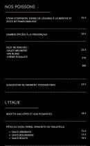 Menu Le Double Concept - Les poissons et italie