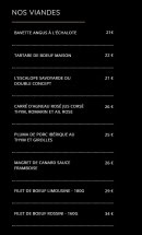 Menu Le Double Concept - Les viandes