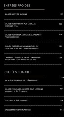 Menu Le Double Concept - Les entrées froides