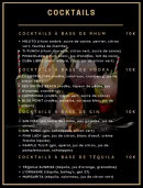 Menu Le Double Concept - Les cocktails à  base de rhum, cocktails à base de vodka et  cocktails à base de gin,...