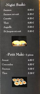 Menu Chez Sachi - Les nigiri sushi, petit maki