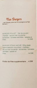 Carte et menu de Le baroté des Alpes à Le Petit Bornand les Glie — Les burgers