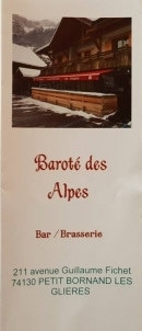 Carte et menu Le baroté des Alpes Le Petit Bornand les Glie