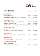 Menu Le Sarde - Les vins blancs
