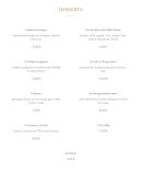 Menu Le Sarde - Les desserts