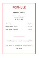 Menu Le Sarde - Les formules