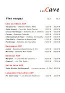 Menu Le Sarde - Les vins rouges