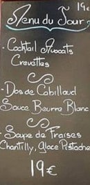 Menu La traboule - exemple de menu