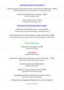 Menu Le vieux logis - poissons, viandes