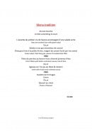 Menu Le vieux logis - menu tradition