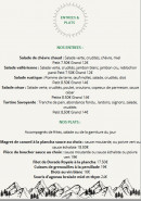 Menu Restaurant Le Marilyn - Les entrées et plats