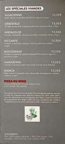 Carte et menu de Bianca Pizza à Saint Julien en Genevois — Les spéciales viandes