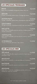 Carte et menu de Bianca Pizza à Saint Julien en Genevois — Les spéciales fromages et mer