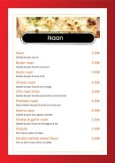 Carte et menu de Indian Masala à Saint Julien en Genevois — Les naans