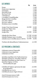 Menu Khantine - Les entrées et poissons