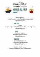 Menu Khantine - Exemple de menu