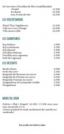 Menu Khantine - Les végétariens, garnitures et desserts,..