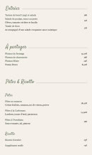 Carte et menu de La Locomotive à Saint Julien en Genevois — Les entrées, à partager et pâtes, ...