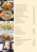 Carte et menu de Le Palais de Jade à Saint Julien en Genevois — Accompagnements; desserts et boissons