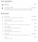 Carte et menu de Pizza bro's à Saint Julien en Genevois — Les desserts et boissons