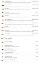 Carte et menu de Pizza bro's à Saint Julien en Genevois — Les pizzas suite et salades